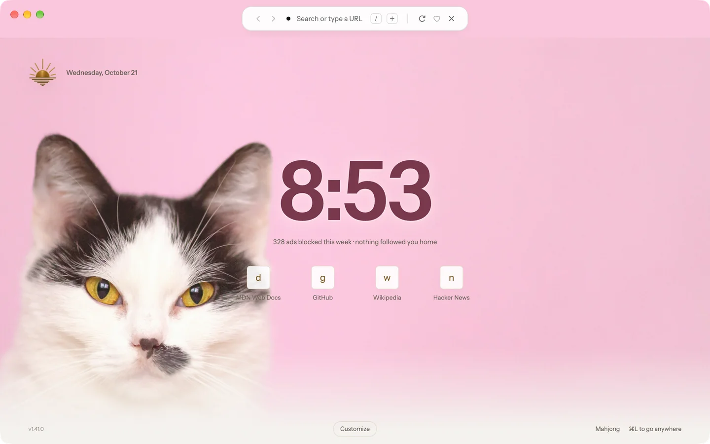 A rose clock beside a black-and-white cat on a pink background. (Photo: AcidFern, Unsplash)