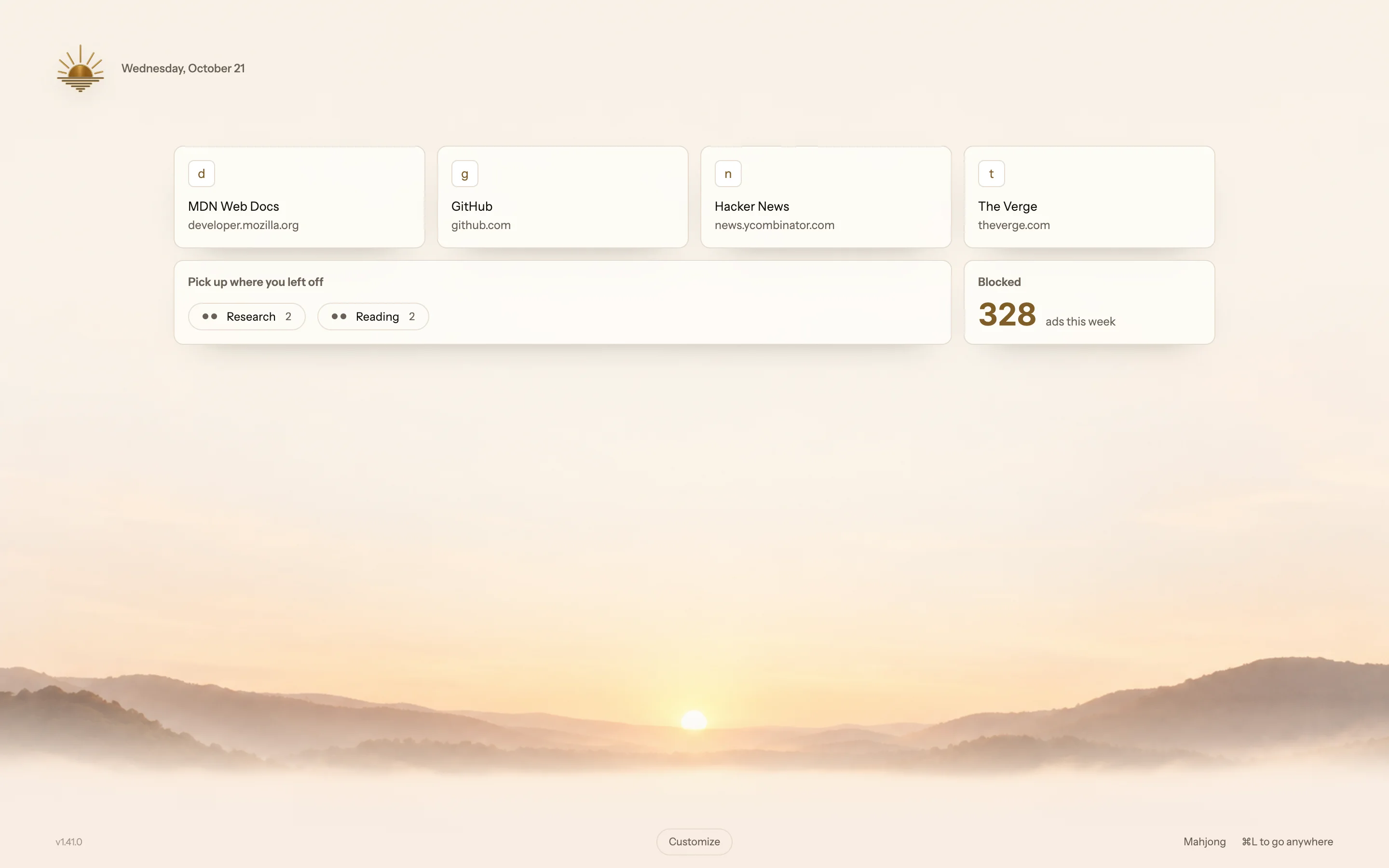 The shelf layout in public Blanc v1.41.0.